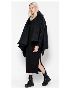 OAK NYC Asymmetrical Nylon Wrap Puff Jacket